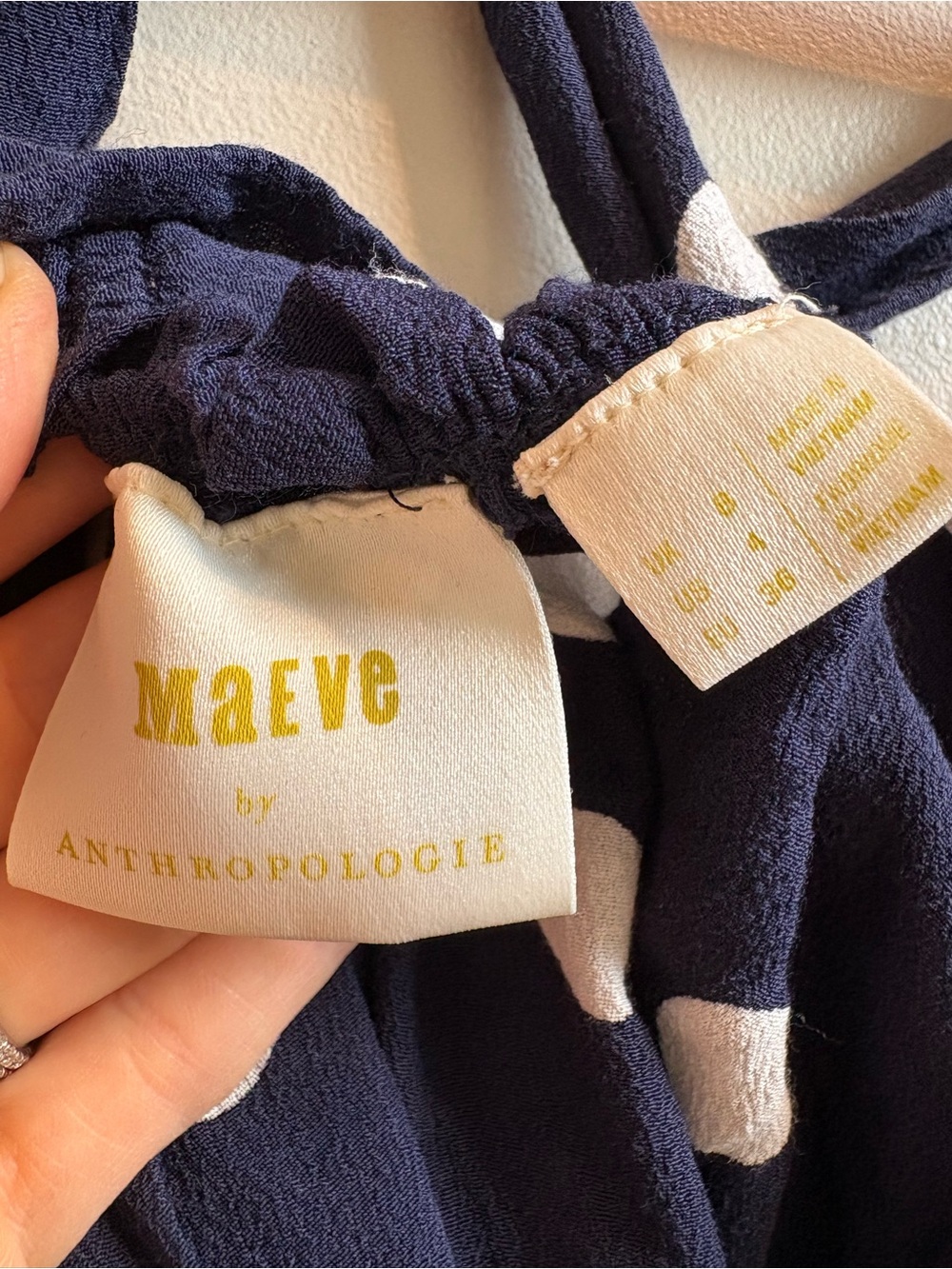 Maeve by Anthropologie Navy Polka Dot Tank Top - Sleeveless - Picture 2 of 6
